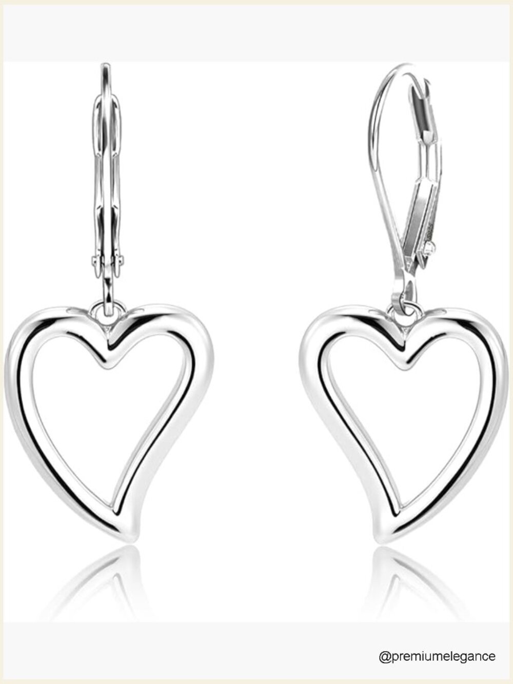 Sterling Silver Openwork Heart Dangle Earrings Hypoallergenic Leverback